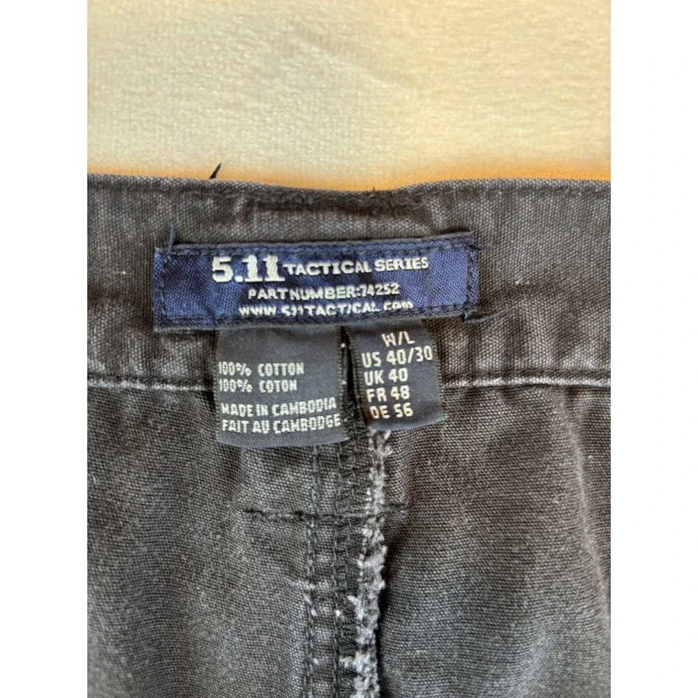 5.11 Tactical Series Mens Cargo Pants Size 40/30‎ Black Cotton Workwear